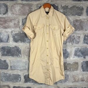 Rag & Bone Roxanne Light Khaki Cotton Dress Shirt Dress Utility Style Medium NWT
